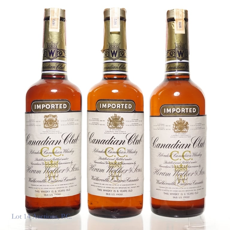 1970, 1972, 1973 Canadian Club Whisky (1 of 4)
