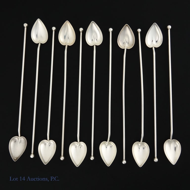 Sterling Silver Wallace Ice Tea Heart Spoons (11) (1 of 4)