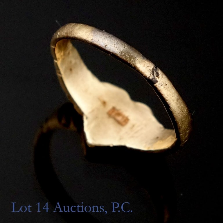 14K Y Gold Monogram Ring - 3