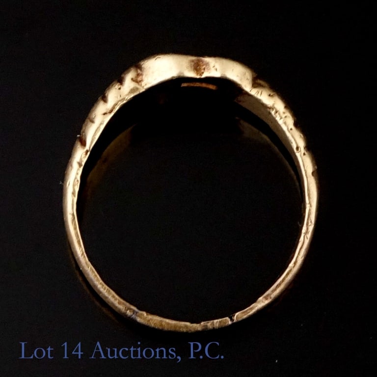 14K Y Gold Monogram Ring - 4