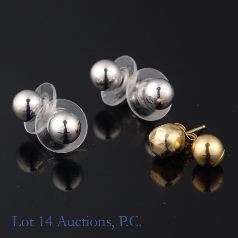 14k W & Y Gold Stud Earrings (1 of 3)
