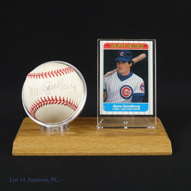 Ryne Sandberg Signed Baseball Display JSA AHLOA (1 of 5)
