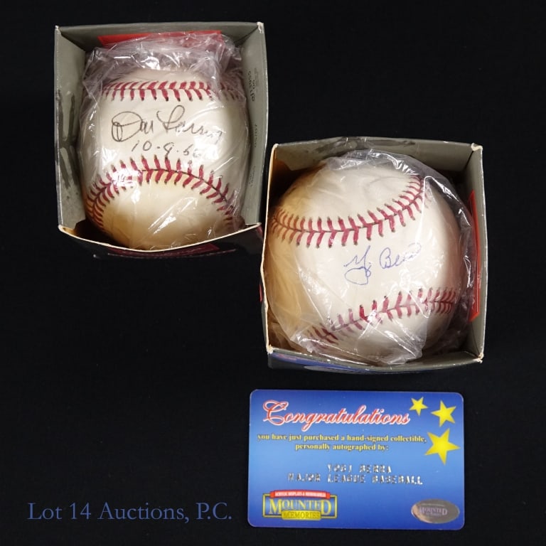 Yogi Berra & Don Larsen Signed Baseballs W/COA's (1 of 3)