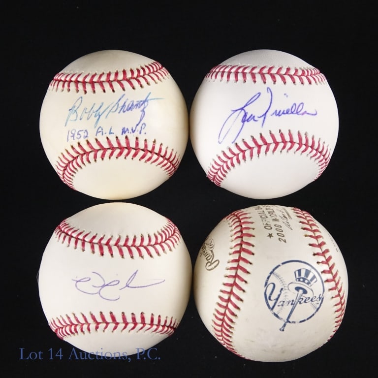 NY Yankees Legends Signed Baseballs (9) - 2