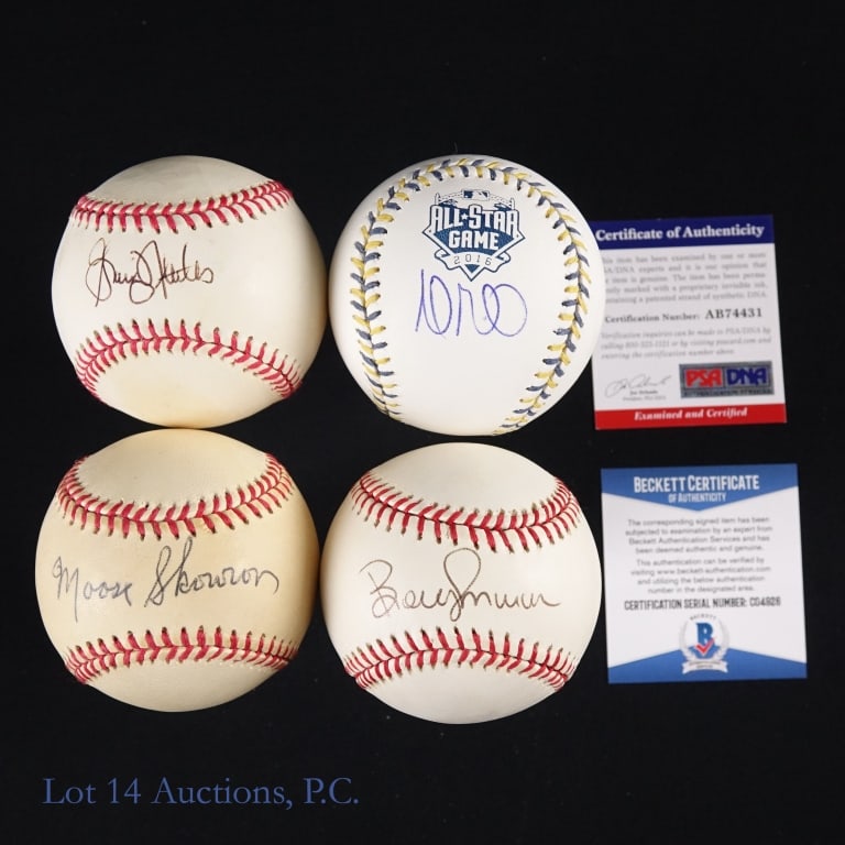 NY Yankees Legends Signed Baseballs (9) - 4