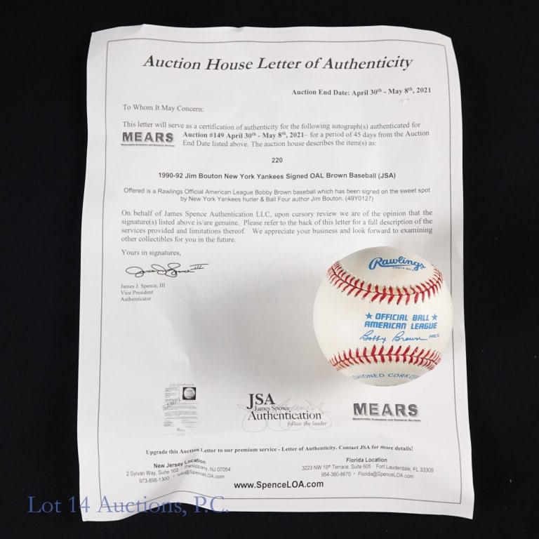 NY Yankees Legends Signed Baseballs (9) - 7