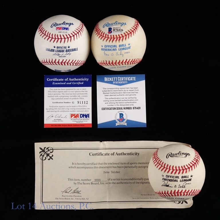 Old Time HOF Player Signed Baseballs (6) - 3