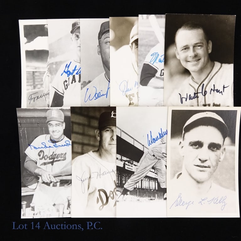 Real Photo Postcards - 10 Sig Dodgers Giants (1 of 3)