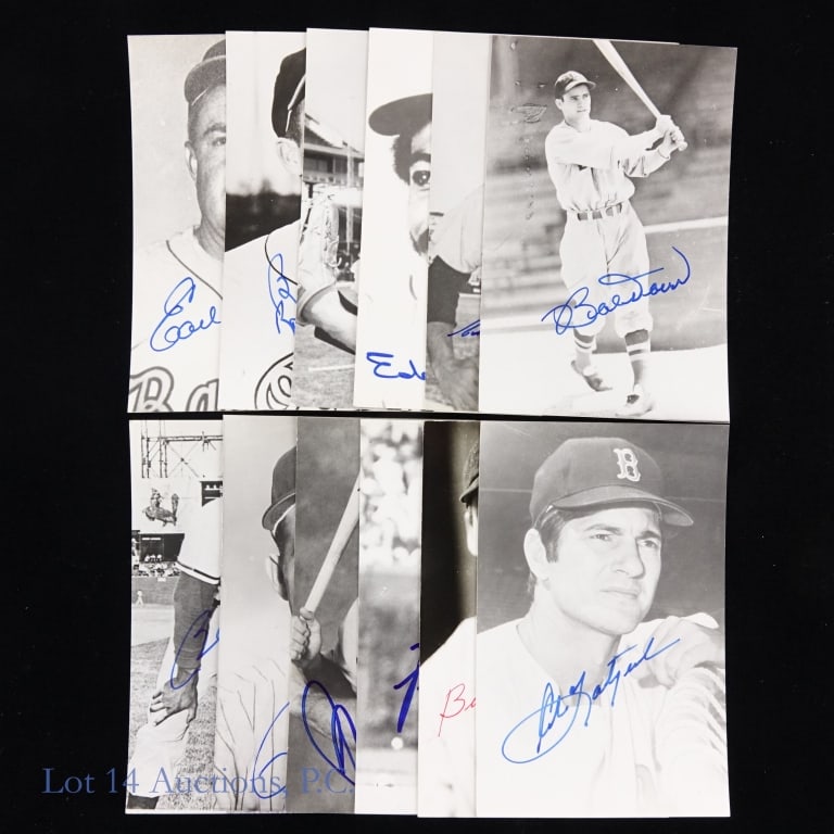 Real Photo Postcards - 12 Sig Orioles Red Sox Cubs: *** This lot is sold "as is" with not COAs or guarantees. *** Seven (7) black & white Real photo postcards (Jim Rowe distributed??) - signed by Baltimore Orioles and Boston Red Sox Hall of Fame member