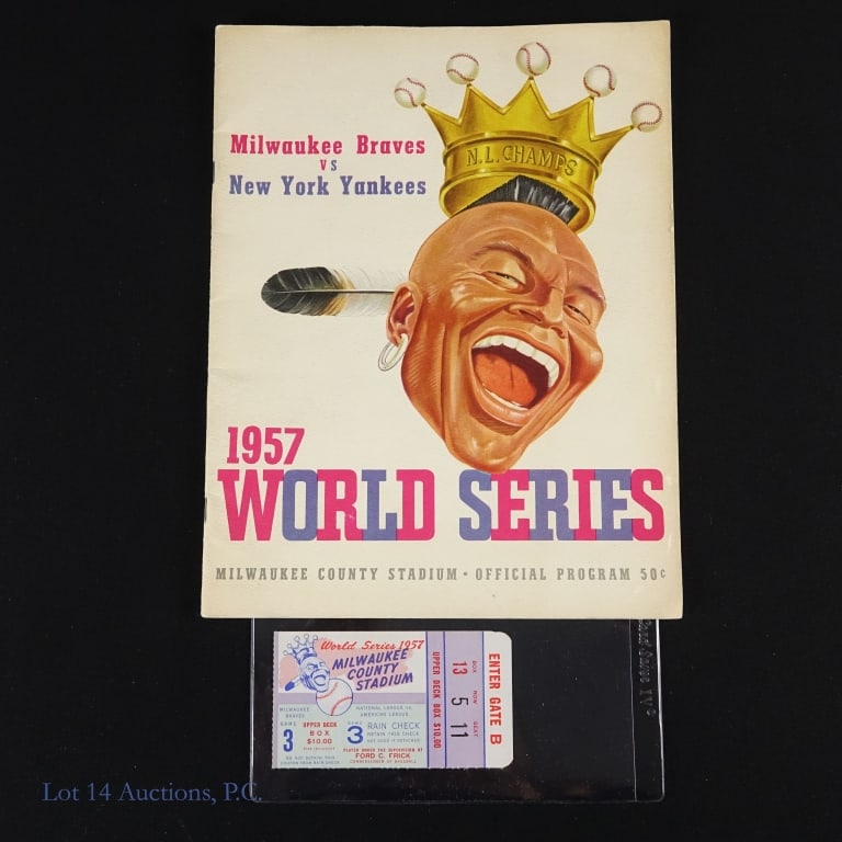 1957 Braves World Series Program & Ticket (1 of 3)