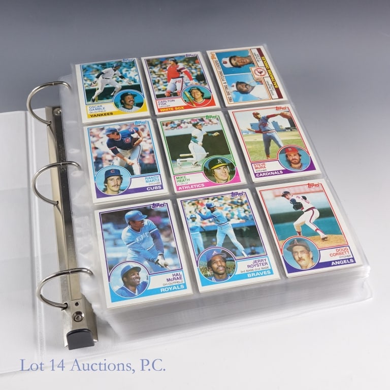 1983 Topps Baseball Cards Complete Set: Complete Set of all 792 Topps baseball cards from 1983. This is a hand collated set and all cards appear to be in above average condition with little to no edge or corner wear.