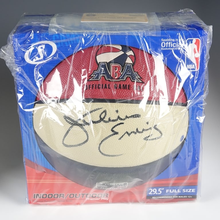 Julius Erving Signed Basketball, Steiner COA: Julius Erving signed ABA Official game ball with Steiner COA. Steiner COA: SKU: ERVIBKS000001.