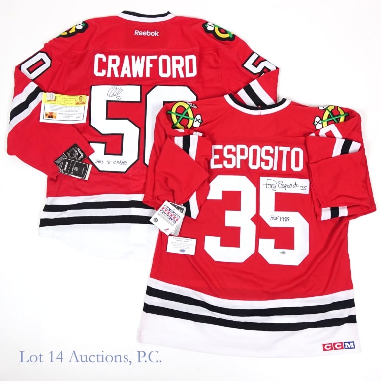 Corey Crawford & Tony Esposito Signed Jerseys (1 of 7)