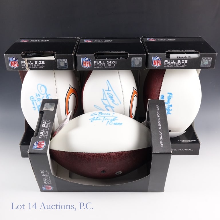 Bears SB XX Signed Footballs NO COA's (4): Four full size Wilson footballs each bearing a single signature of a member of the Chicago Bears Super Bowl XX team. In this collection you will find an individually signed football from Mike Tomczak 
