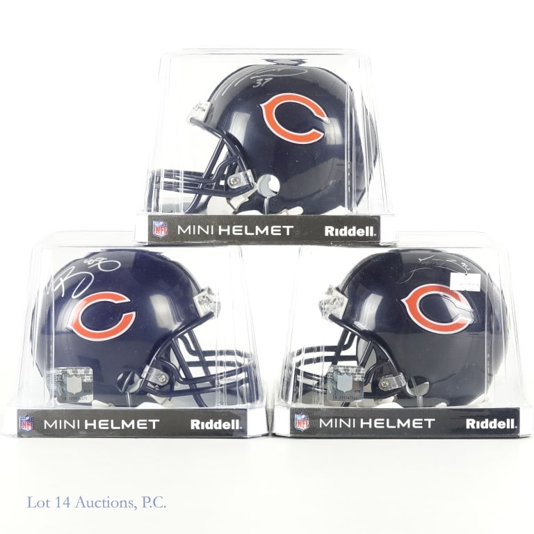Signed Bears Mini Helmets Unknown Players (3): Three mini helmets signed by unknown Chicago Bears players. All three signatures were penned with a silver marker and all three signatures are being sold "AS IS" with no guarantees and no third party 