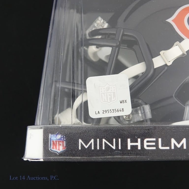 5 Signed Chgo Bears Mini Helmets Unknown Players - 11