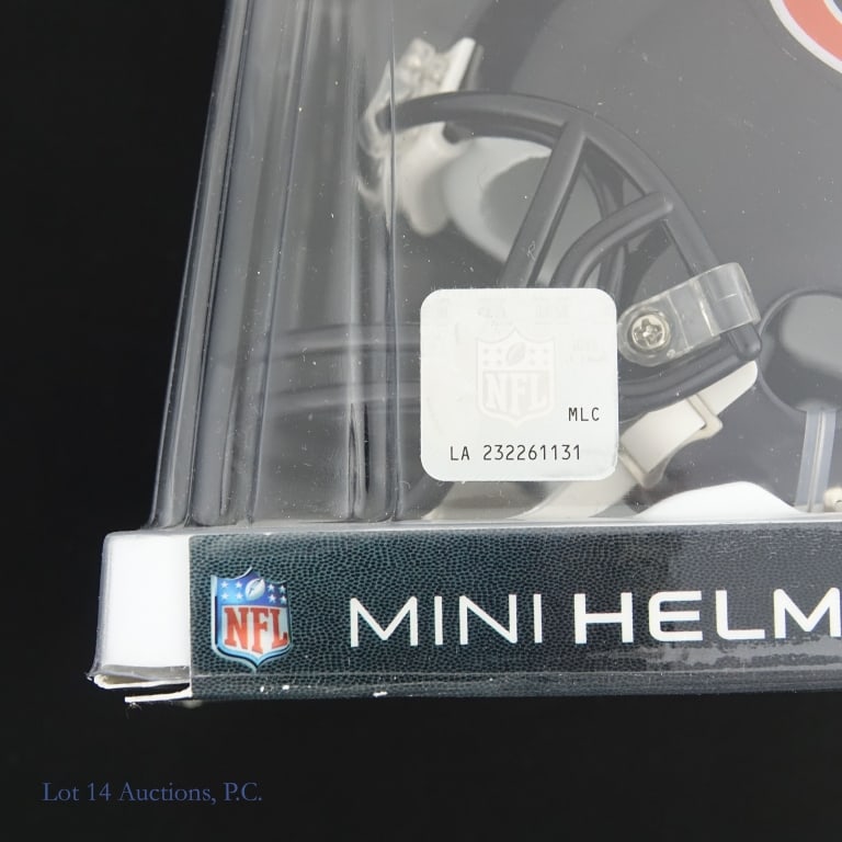 5 Signed Chgo Bears Mini Helmets Unknown Players - 3
