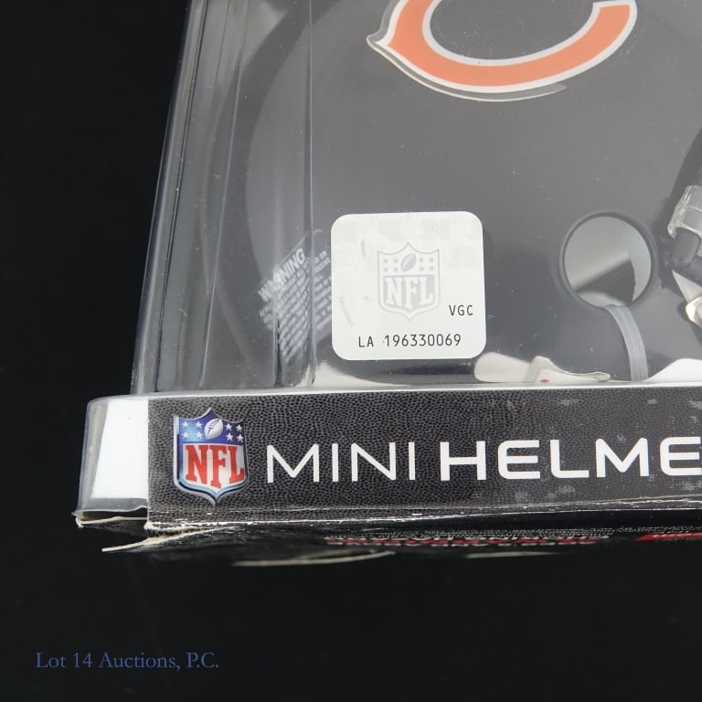 5 Signed Chgo Bears Mini Helmets Unknown Players - 9