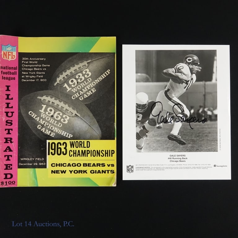 1963 NFL Championship Prog & Sayers Auto Photo (1 of 6)