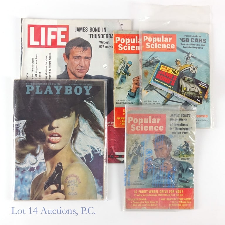 Vintage Magazines W/ James Bond Covers (5) + Corgi (1 of 6)