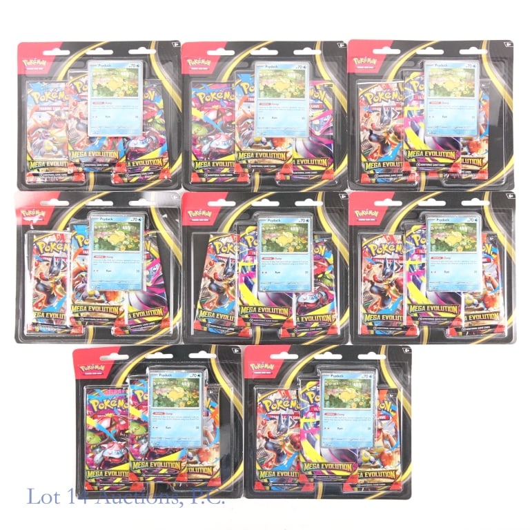 NIB Pokemon Mega Evo 3 Pack Psyduck Blisters (8) - 2