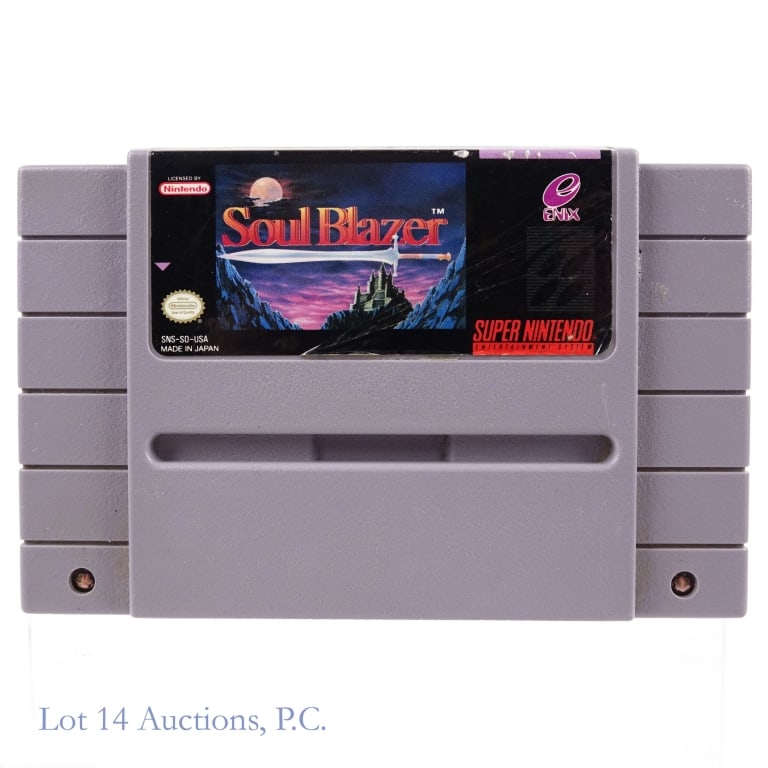 Super Nintendo SNES Soul Blazer Game Cartridge (1 of 2)
