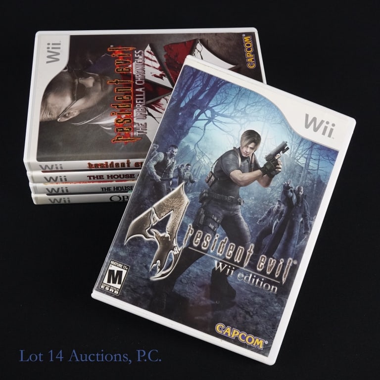 Nintendo Wii Horror Games Complete In Box (5): Five (5) Nintendo Wii horror games in original cases with manuals - Resident Evil 4 Wii Edition, Resident Evil The Umbrella Chronicles, The House Of The Dead 2 & 3 Return, The House Of The Dead