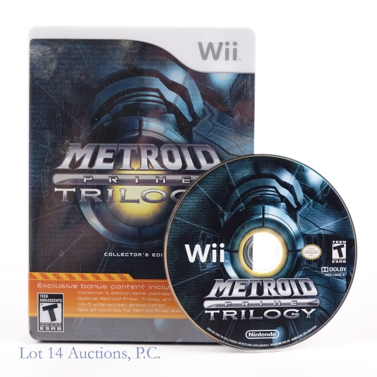 Nintendo Wii Metroid Prime Trilogy Coll. Ed. CIB: Nintendo Wii Metroid Prime Trilogy Collector's Edition game in original box with manuals.