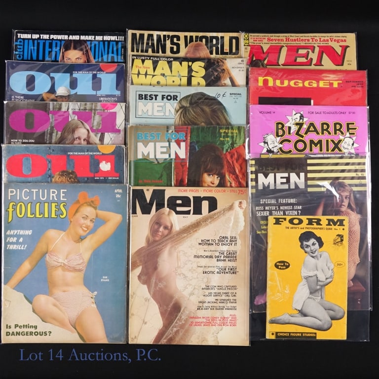 XXX Magazines, Bizarre Comix (15): XXX Magazines, Bizarre Comix (15). ADULT ONLY. 18 AND OVER. BONDAGE ASSIGNMENT. Collection of 15 magazines and guides ranging from the 1950's to the 2000's including Bizarre Comix #14, Form Artist's