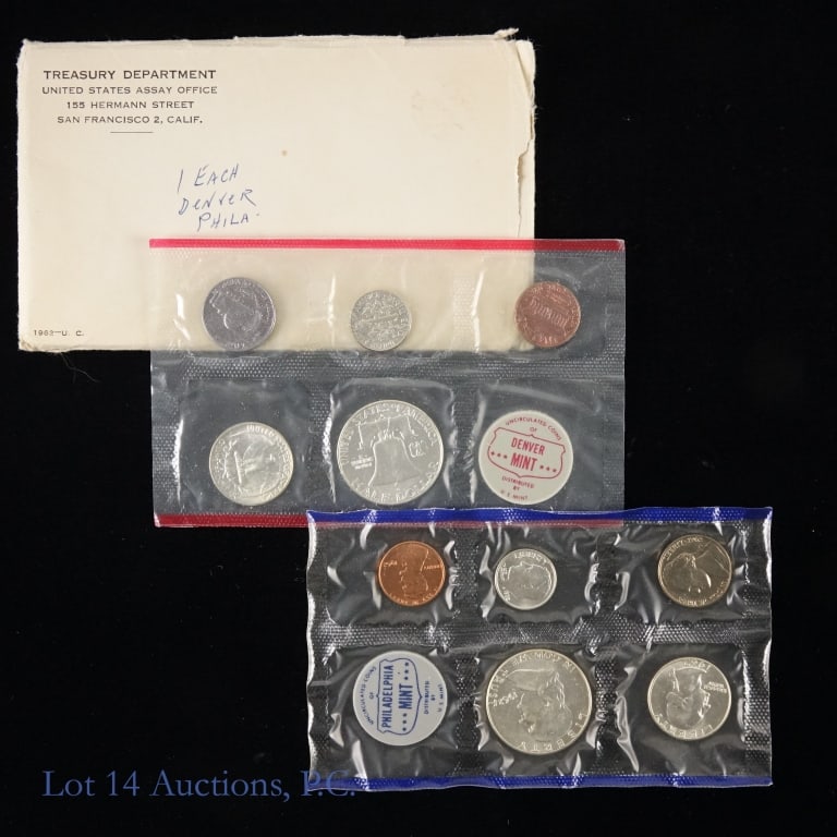1962 P,D US 90%-Silver Unc. 10-Coin Mint Set (1 of 3)