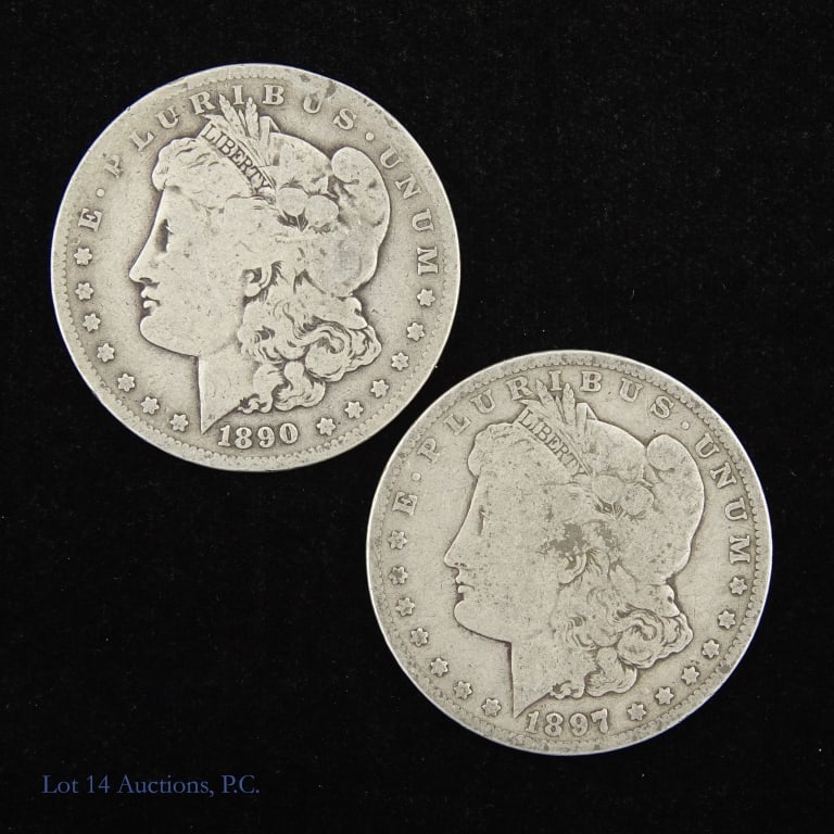 1890s & 1897o US Silver Morgan Dollars ASW 1.5 Oz (1 of 2)