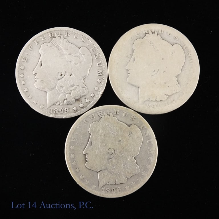 1891o, '96o & '99o Silver Morgan $1 ASW 2.2 Oz, 3 (1 of 2)