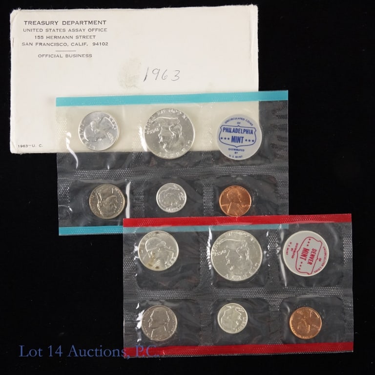 1963 P,D US 90%-Silver Unc. 10-Coin Mint Set (1 of 3)