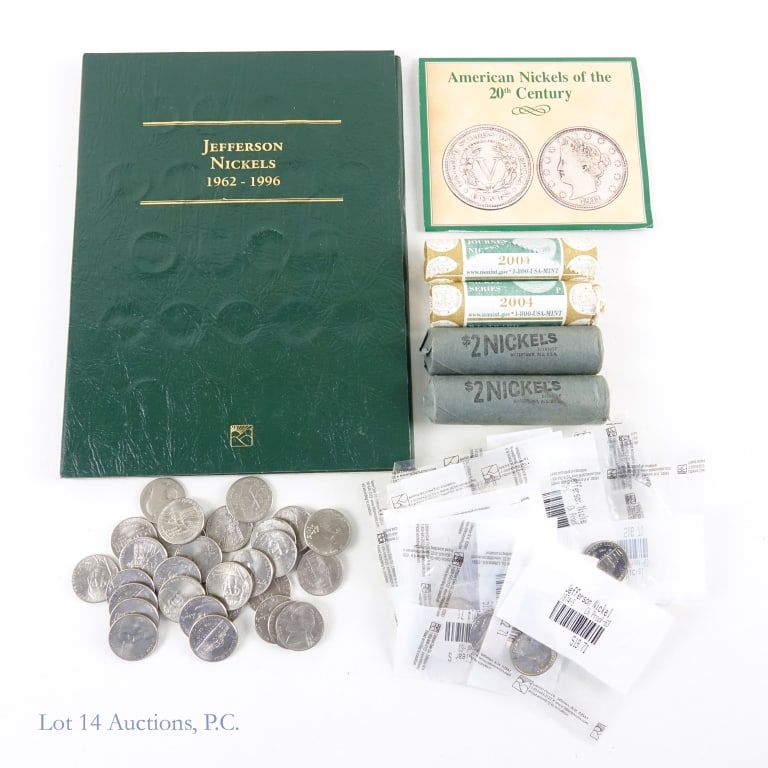 US Liberty, Buffalo & Jefferson Nickels (+250): Over 250 (+250) United States liberty, buffalo and Jefferson nickels as follows: ---nickels of 20th century 4-coin set (liberty, buffalo Jefferson WW2 and Jefferson 5c) (4); ---Jefferson nickels 1962 