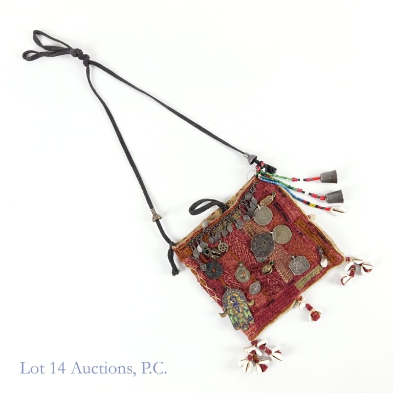 Pashtun (Style) Purse with Coins and Amulets (1 of 4)