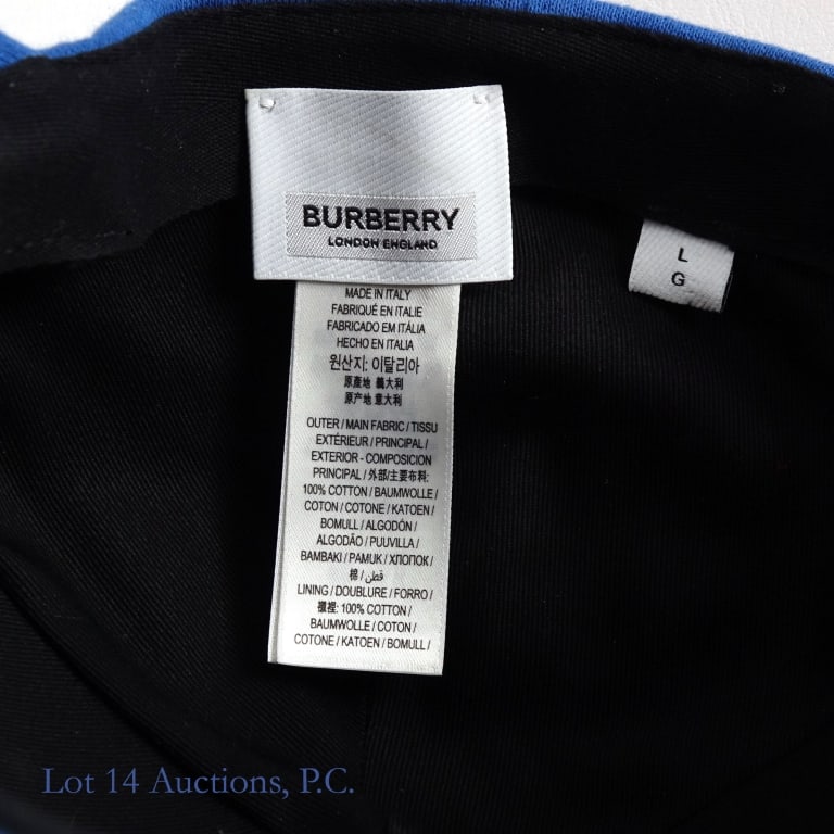 Burberry TB Monogram Bright Blue Baseball Cap - 6