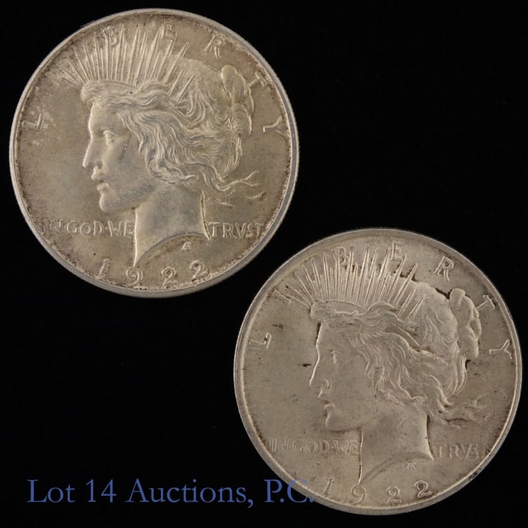 1922 (P) US 90%-Silver Peace $1 (*CH BU), 2 (1 of 2)