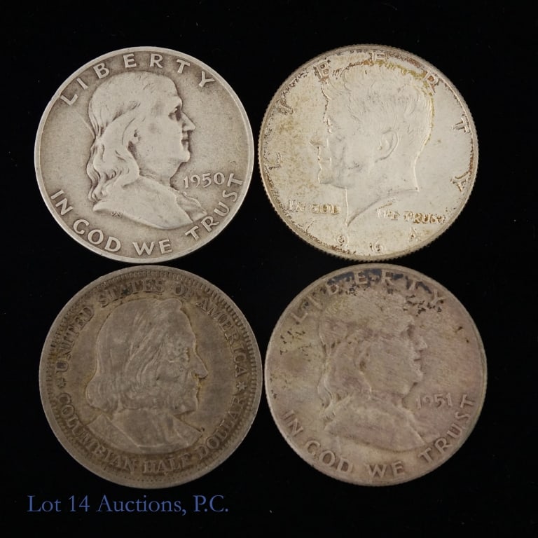 Various US 90%-Silver Half Dollars (4) (1 of 2)