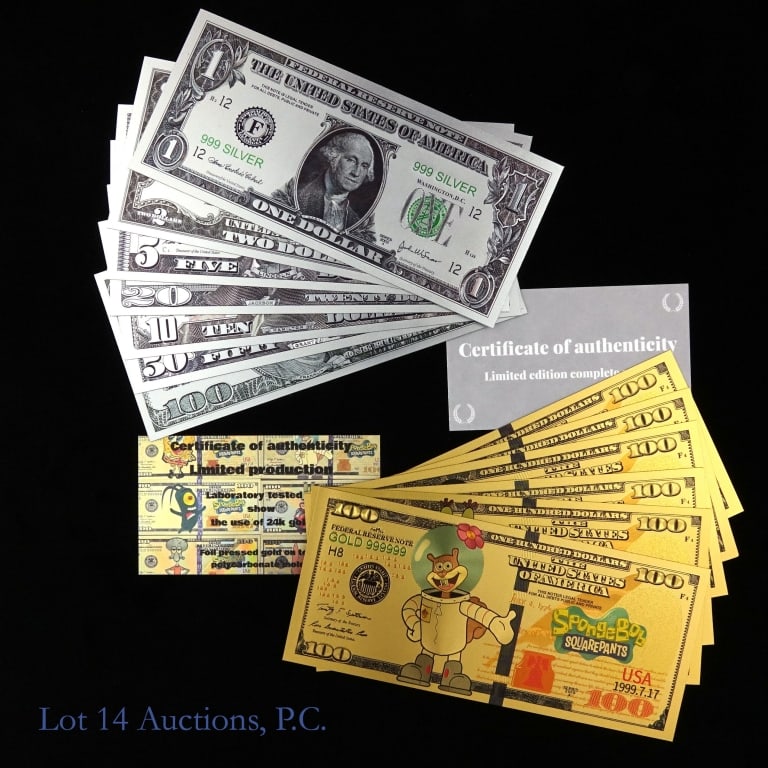 Various Replica USA Gold & Silver Fantasy Notes, 7 (1 of 5)