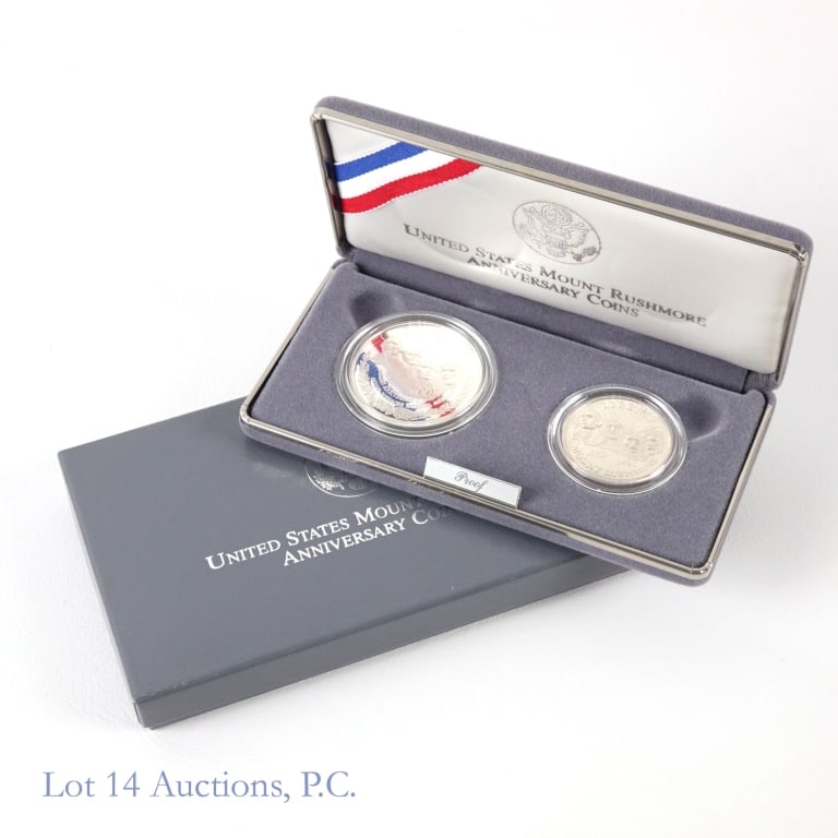 1991-S US Silver Mt. Rushmore Comm 2-Coin set (1 of 3)
