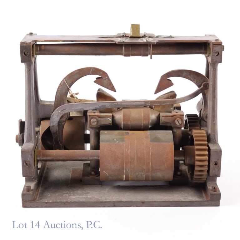 Henry A. House Patent Model Bag Machine, 1879: Patent model bag making machine invented by Henry Alonzo House (1840-1930). Has what appears to be original hand written patent application tag (dated June 6 1879) and patent tag (patent No. 236951)