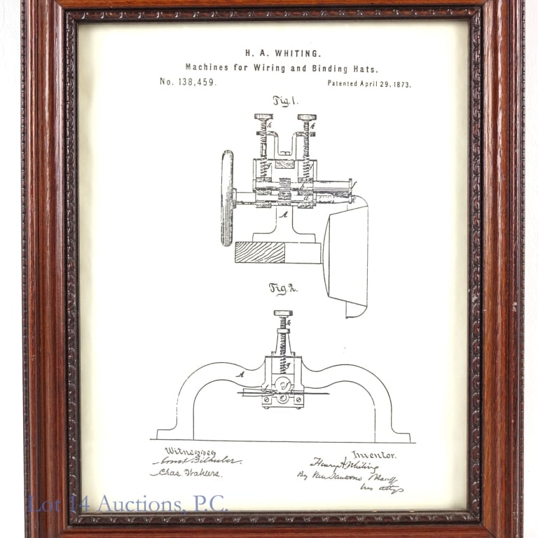 Henry A. Whiting Patent Model Hat Binding Machine - 5
