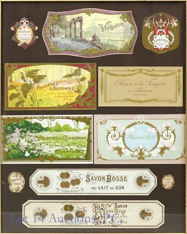 Framed Collection of Vintage French Soap Labels (1 of 4)
