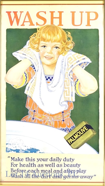 1931 Palmolive Soap "Wash Up" Lithograph Ad (1 of 5)