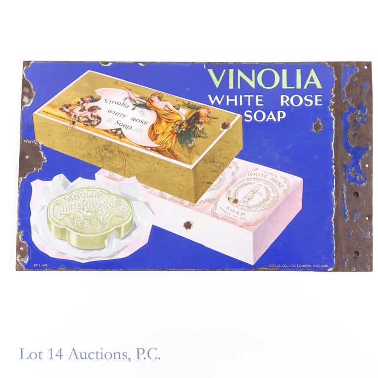 Vinolia White Rose Porcelain Double Sided Sign DSP (1 of 7)