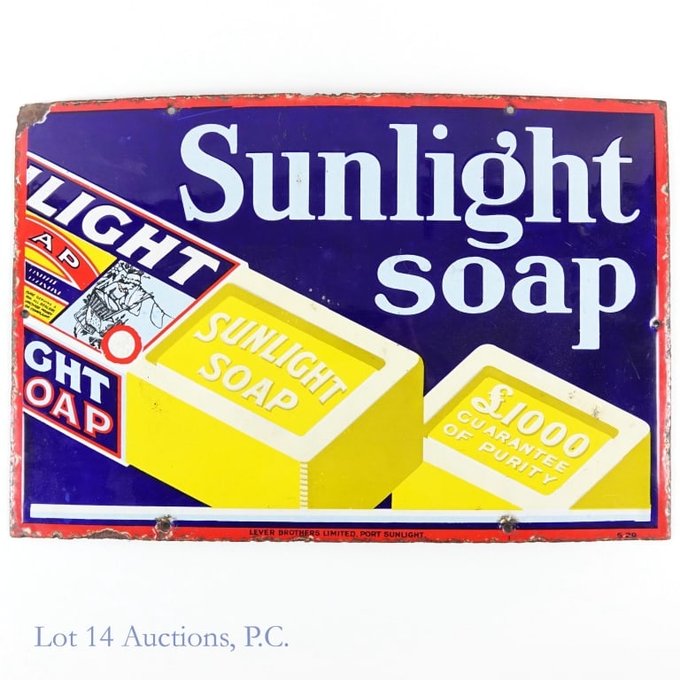 Lever Brothers Sunlight Soap Vtg Enamel SSSign (1 of 5)
