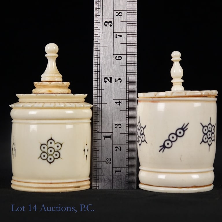 Indian Bone Kohl / Perfume Bottles (2) - 6