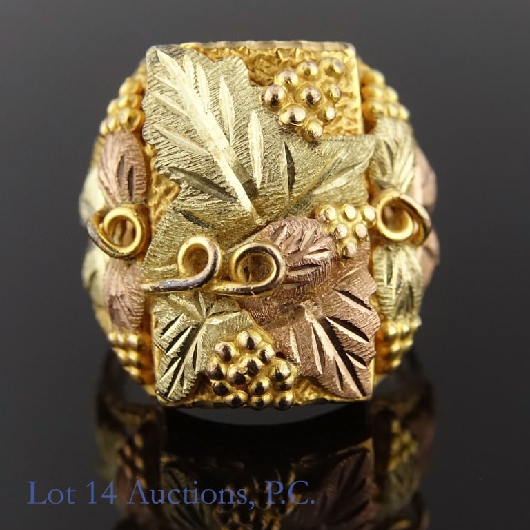 10K Tricolor Gold Ring - 2