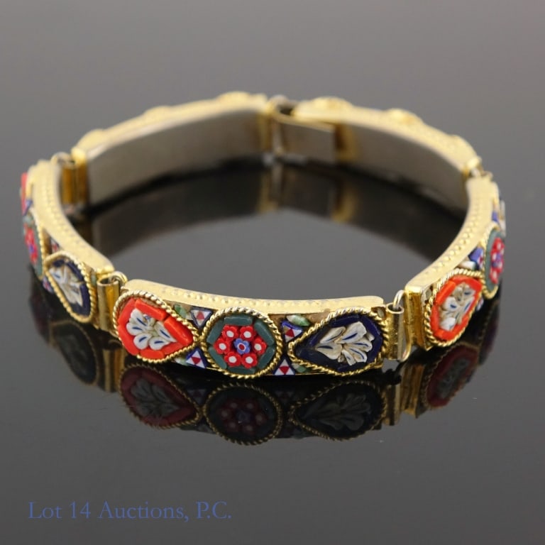 Micro Mosaic Millefiori Bracelet Floral Design (1 of 5)