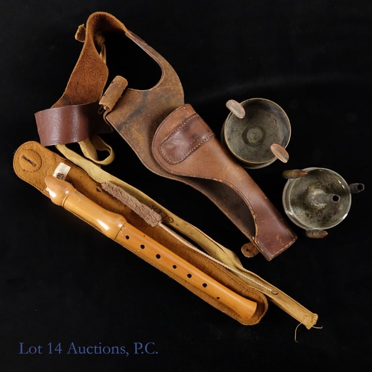 Trench Art Ashtrays, Brauer Holster, Kung Flute (1 of 7)